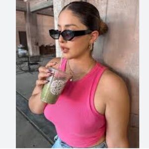 Zara pink cropped tank top sleeveless womens summer undershirt layered small